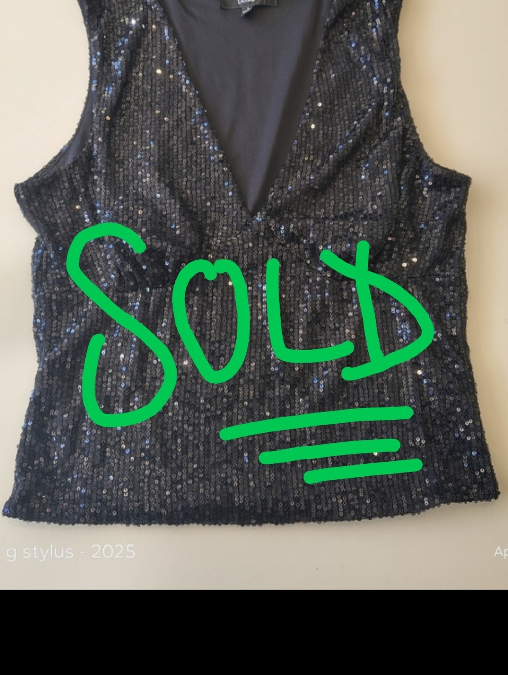 😲🔥LULU'S - Black Women's Sequinned Top ( Brand New NWOT)- LARGE